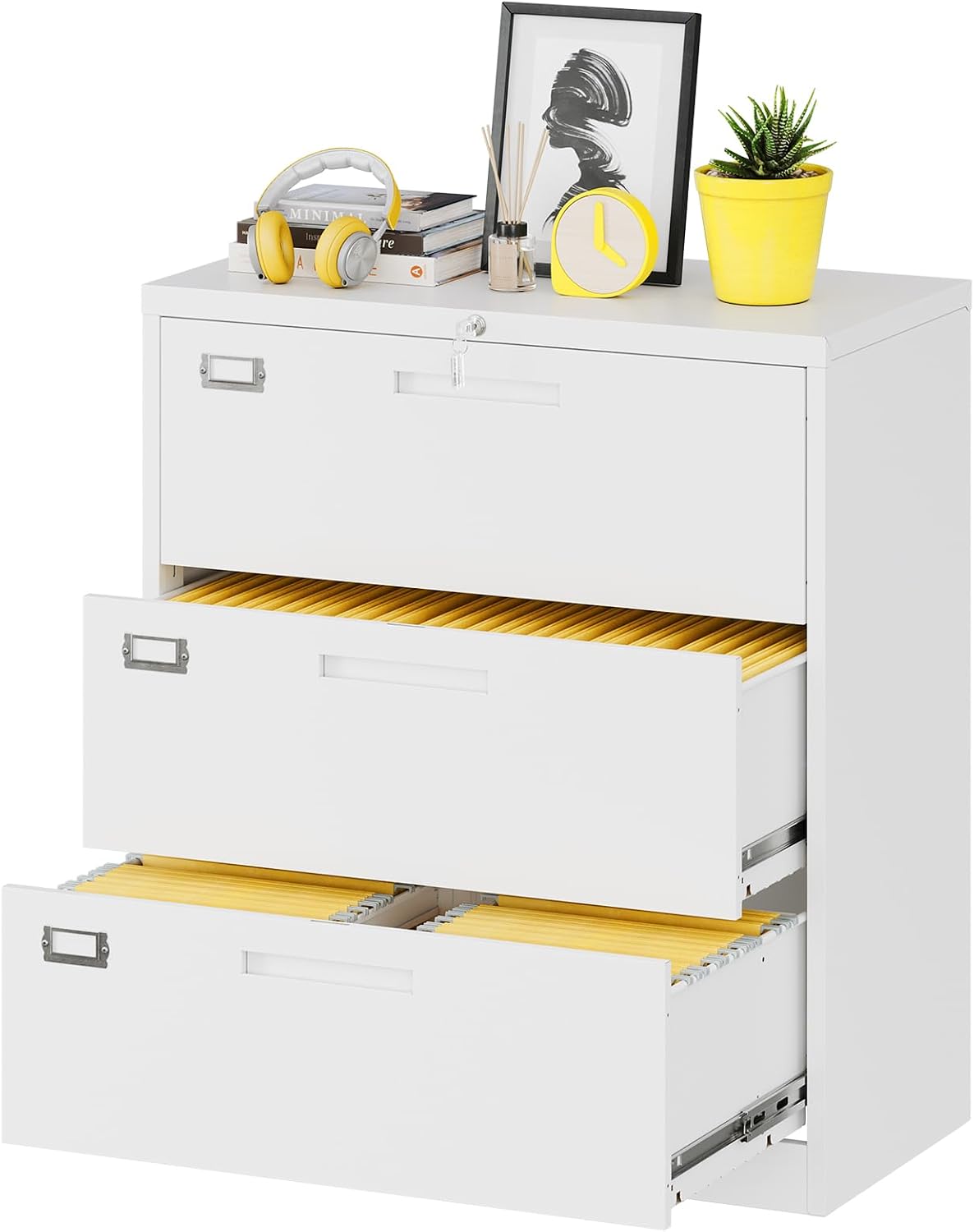 Credenza Office Storage - Yan Çekmeceli Dosya Dolabı, Üç Çekmeceli