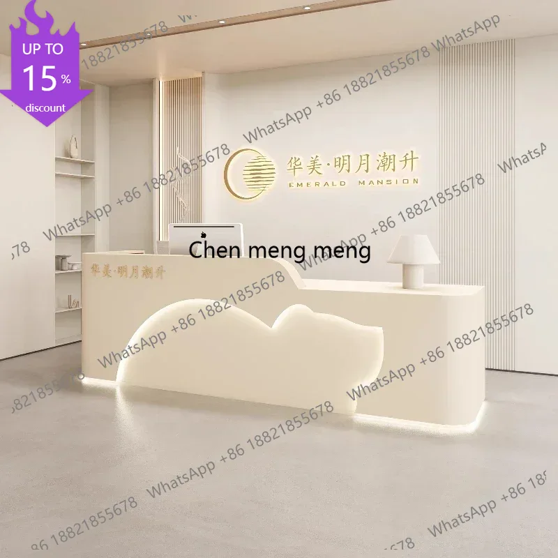 Office Furniture Store - G153 Resepsiyon Profesyonel Estetik Masası Raflı