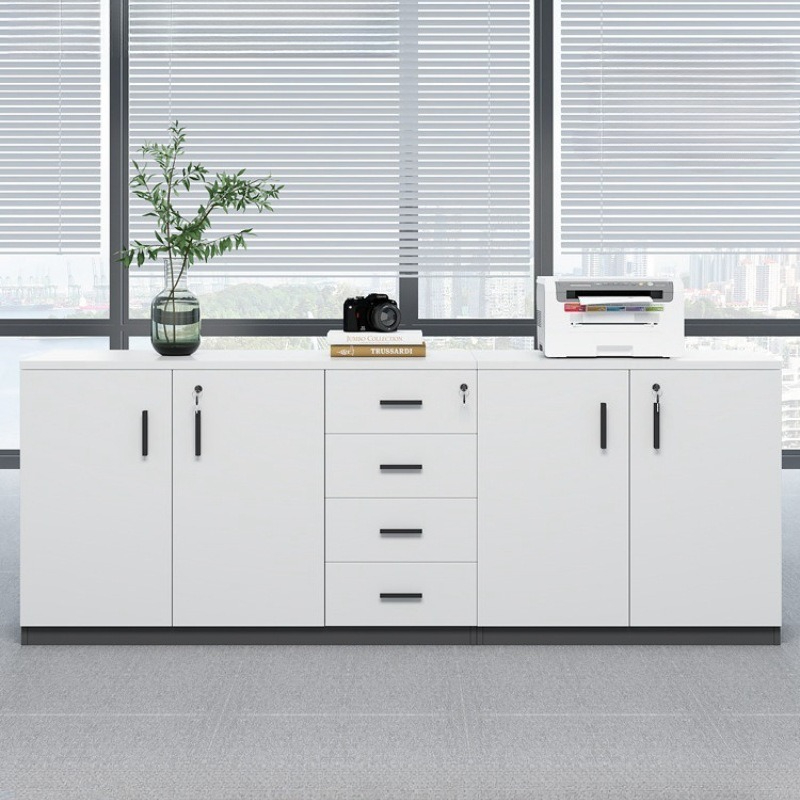Credenza Office Storage - F*-Beyaz Kilitlenebilir Masa Yanı Dosya Dolabı,