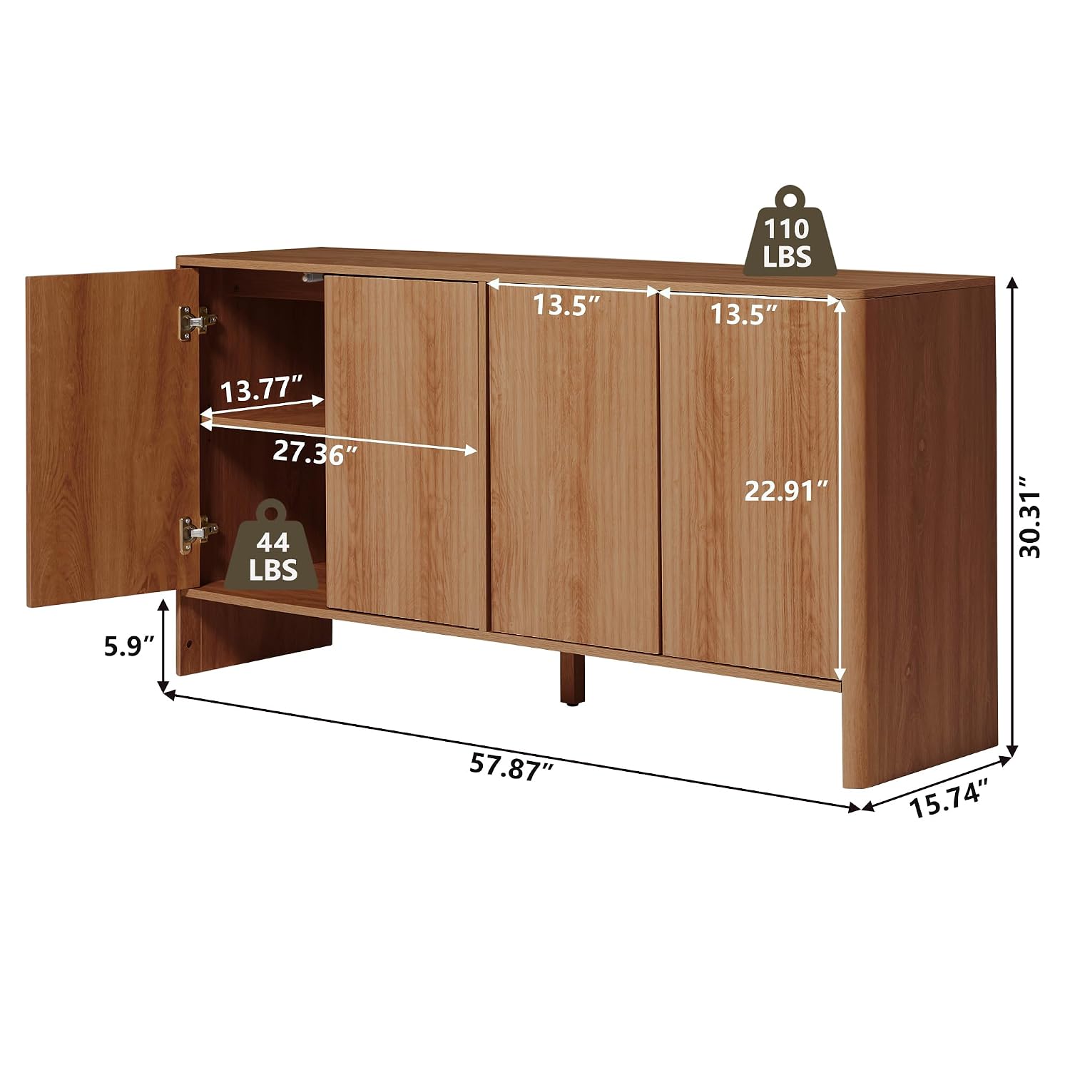 Ceviz Ağacından Üretilmiş Büfe - Credenza Office Storage incelemesi ve fiyatı