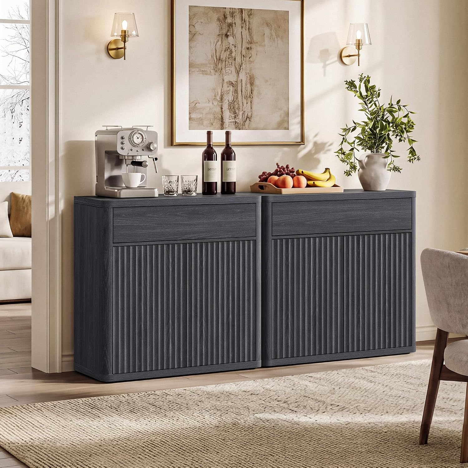 34.6 inç Modern Yivli Büfe Dol - Credenza Office Storage incelemesi ve fiyatı